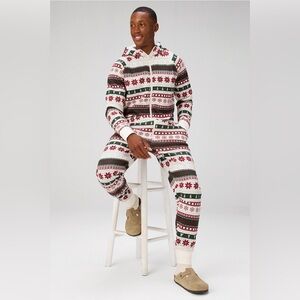 Fabletics Christmas Go-To Fleece Hooded Onesie Men’s XS